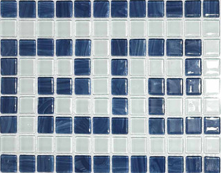 Zomorod Glass Tile versache White&DarkBlue